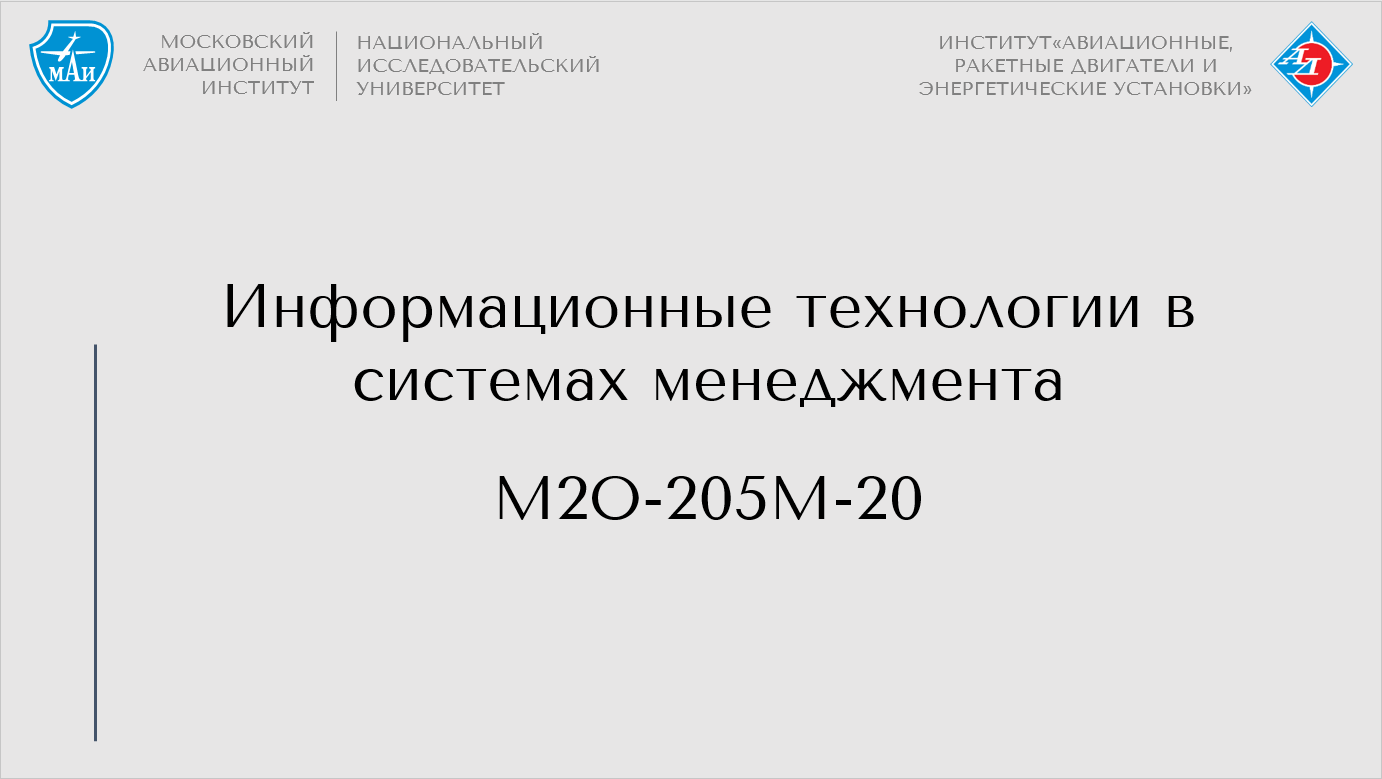 Информационные технологии в системах менеджмента