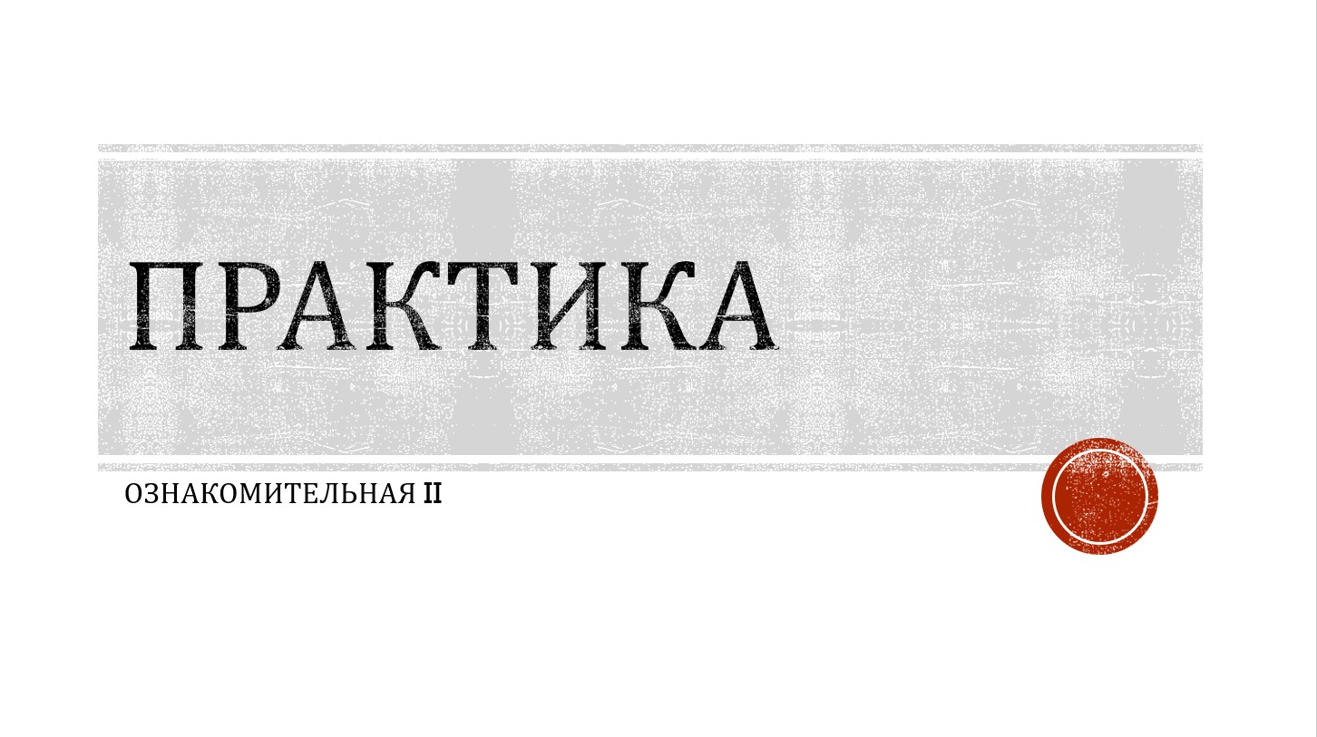 Практика Ознакомительная II (бакалавриат)